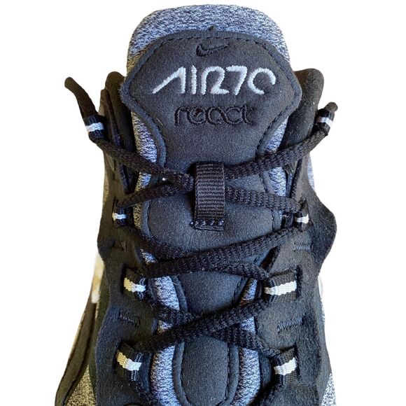 Nike Air Max 270 React AT6174-001 2019 Size to 8.5 Running Shoes Gray Black - Picture 10 of 11